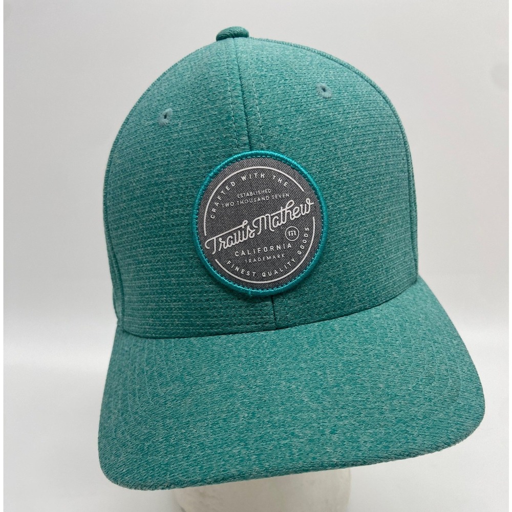 Travis Matthews Flexfit L-XL Teal Heathered Golf /Baseball Cap California Patch